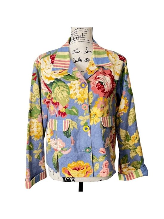My Boyfriend's Back Jackets & Blazers - Vtg My Boyfriends Back Women Size S Floral Jacket Santa Monica Art to Wear